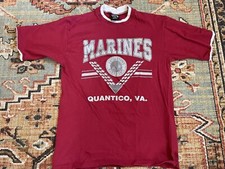 Vintage Soffe T Shirt USMC Marines Military Mens Size M Made In USA Quantico VA
