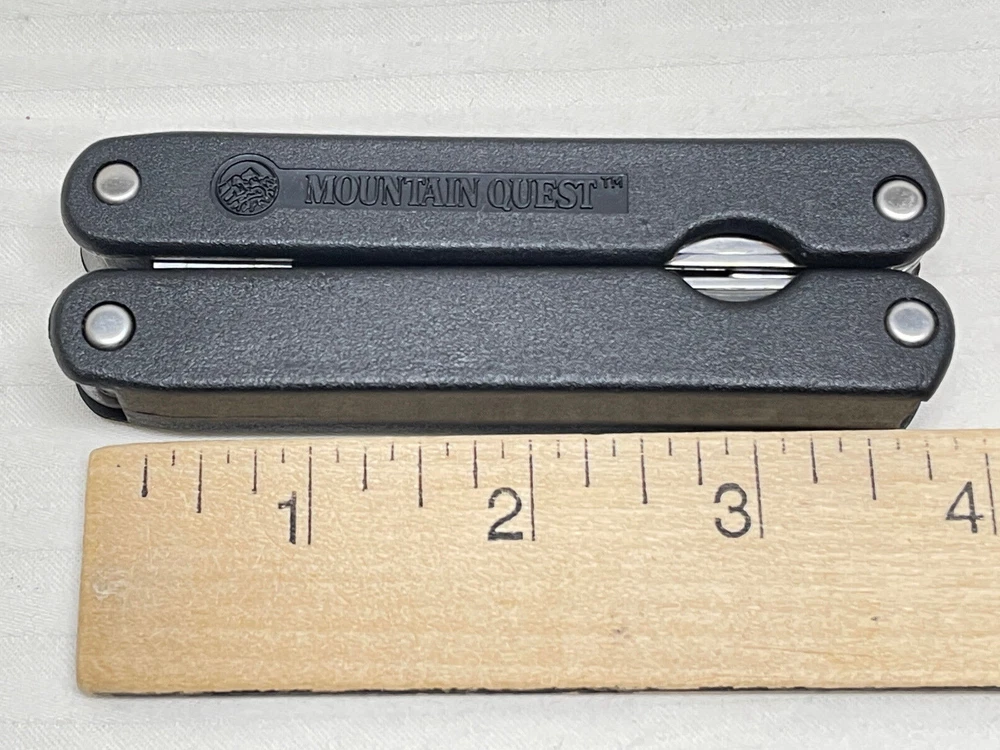 Multi-Tool Multitool Mountain Quest (9-in 1) Black w/Mach 3 Sheath Camping Handy