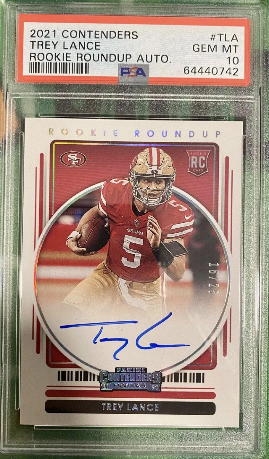 Trey Lance Panini Contenders Rookie Roundup Autographs #TLA Base