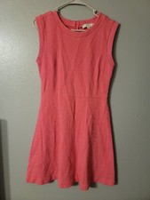Loft Ann Taylor Pink Sleeveless Textured Dress Size 6