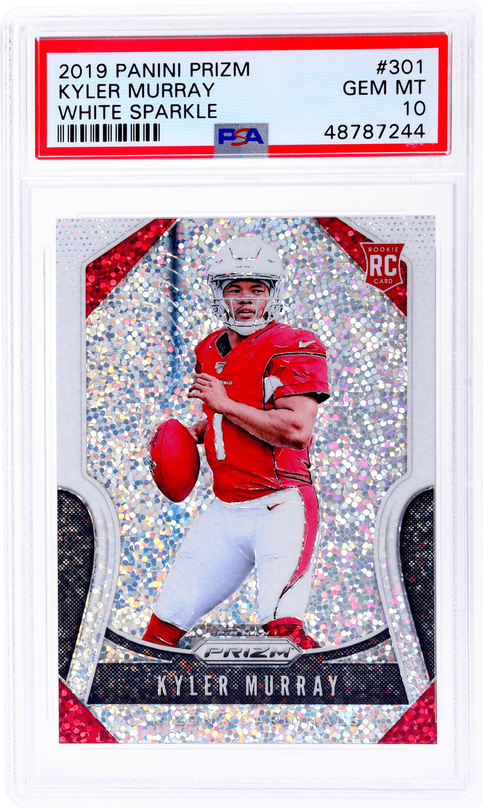 2019 Panini Prizm Kyler Murray White Sparkle Prizm #301 PSA 10 Rookie RC