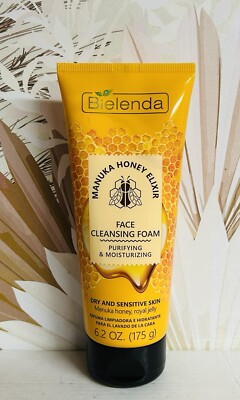 Bielenda ~ MANUKA HONEY ELIXIR Cleansing Moisturizing Face Foam 6.2 oz