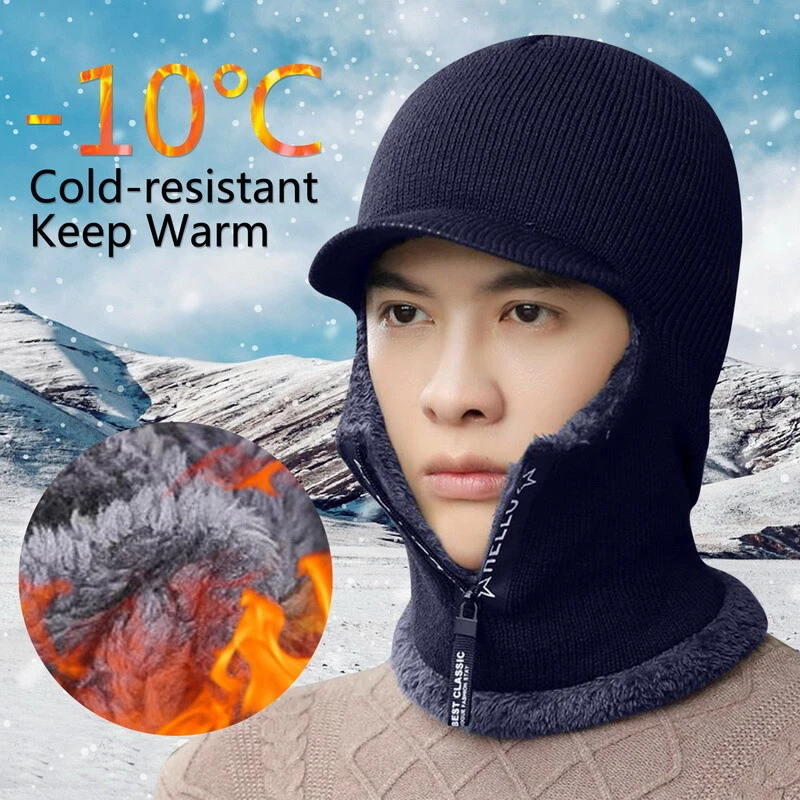 Winter Hats for Men Keep Warm Balaclava Cap Winter Knitted Hat