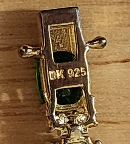 绿色镀铬 Diopside 18k 黄金纯银手链 17.88 克拉 - 第 4 张/共 6 张