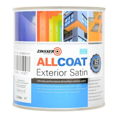 ZINSER ALLCOAT AUSSEN SATIN WASSERBASIS MISCHFARBE RAL 1001 - 1L