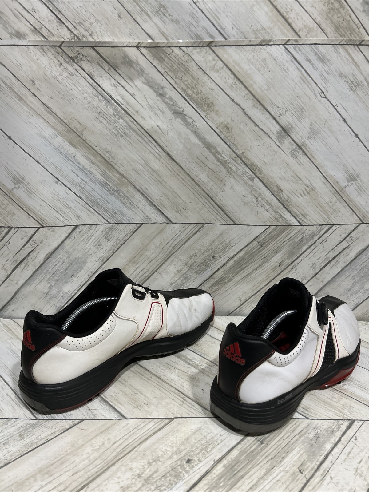 Adidas 360 Traxion Boa Mens Spike Golf Shoes White Leather Q44951 Sz 12