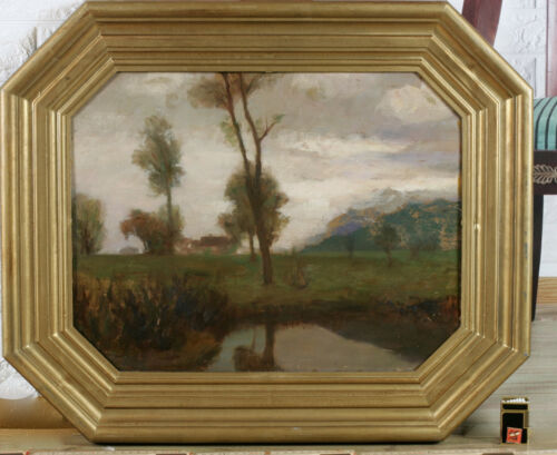 Pintura al óleo firmada por Schaltegger 1857-1909 Múnich antigua impresionista en ambos lados - Imagen 1 de 7