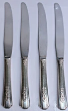 Wm A Rogers A1 Oneida Ltd  Rosalie Pattern 1938 Stainless Dinner Knives X 4