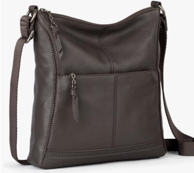 THE SAK Lucia Leather Crossbody Bag in Slate with Straps, NEW - Main Image