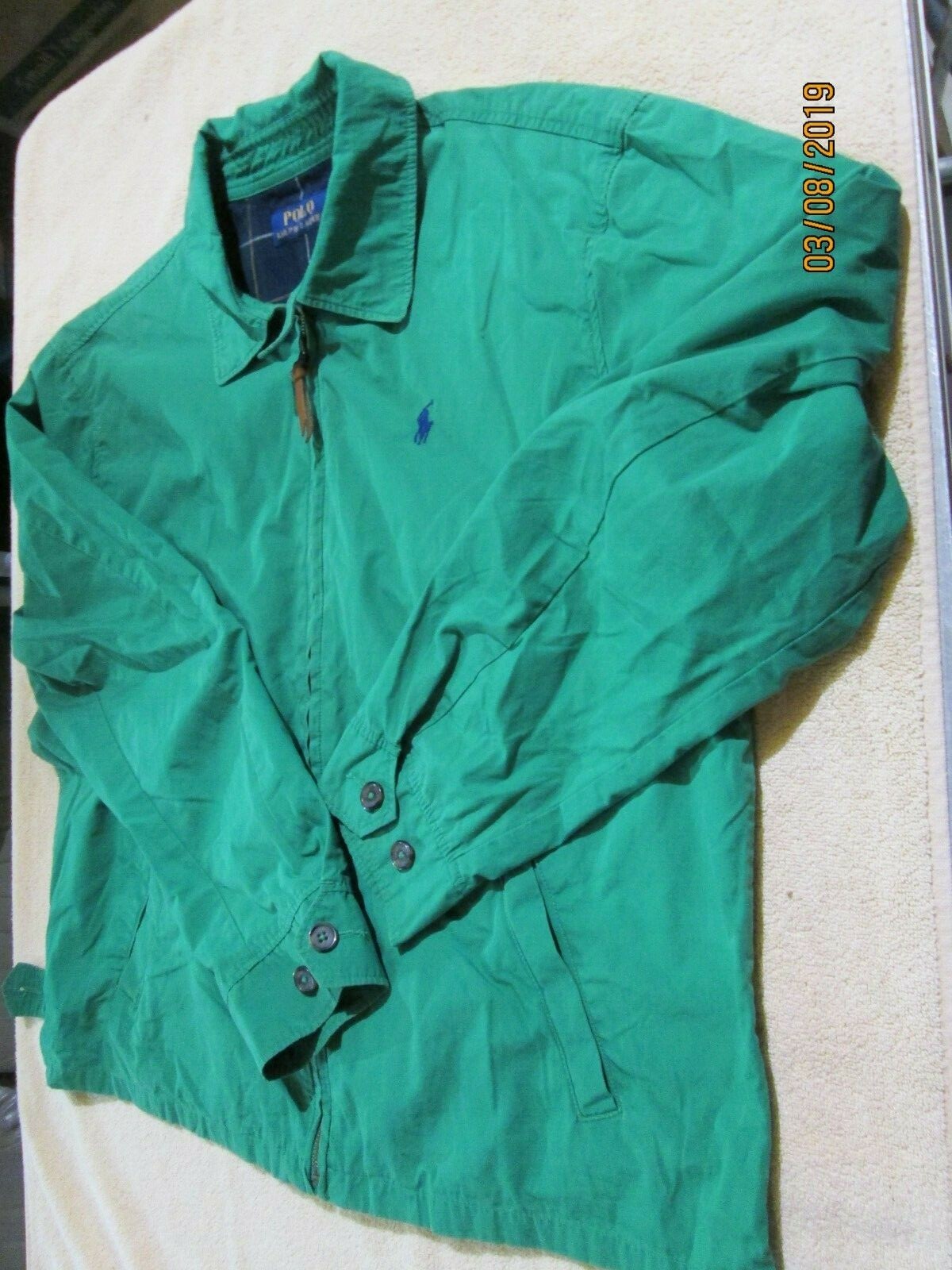 Polo Ralph Lauren Uomo XL Flanella Quadri Foderato Cerniera Piena Giacca Pony Vintage