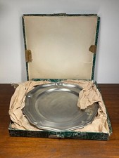 Ancien Plateau en Etain avec Boite en Carton D'origine en Etat (10-37/F12)
