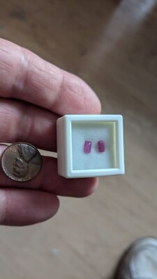 Natural Ruby Gemstone Faceted Rectangle Shape For Earring 