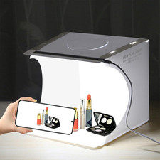 Mini Light Box, 9" Photography Table Top Light Box 20 LED Portable Photo Stud...