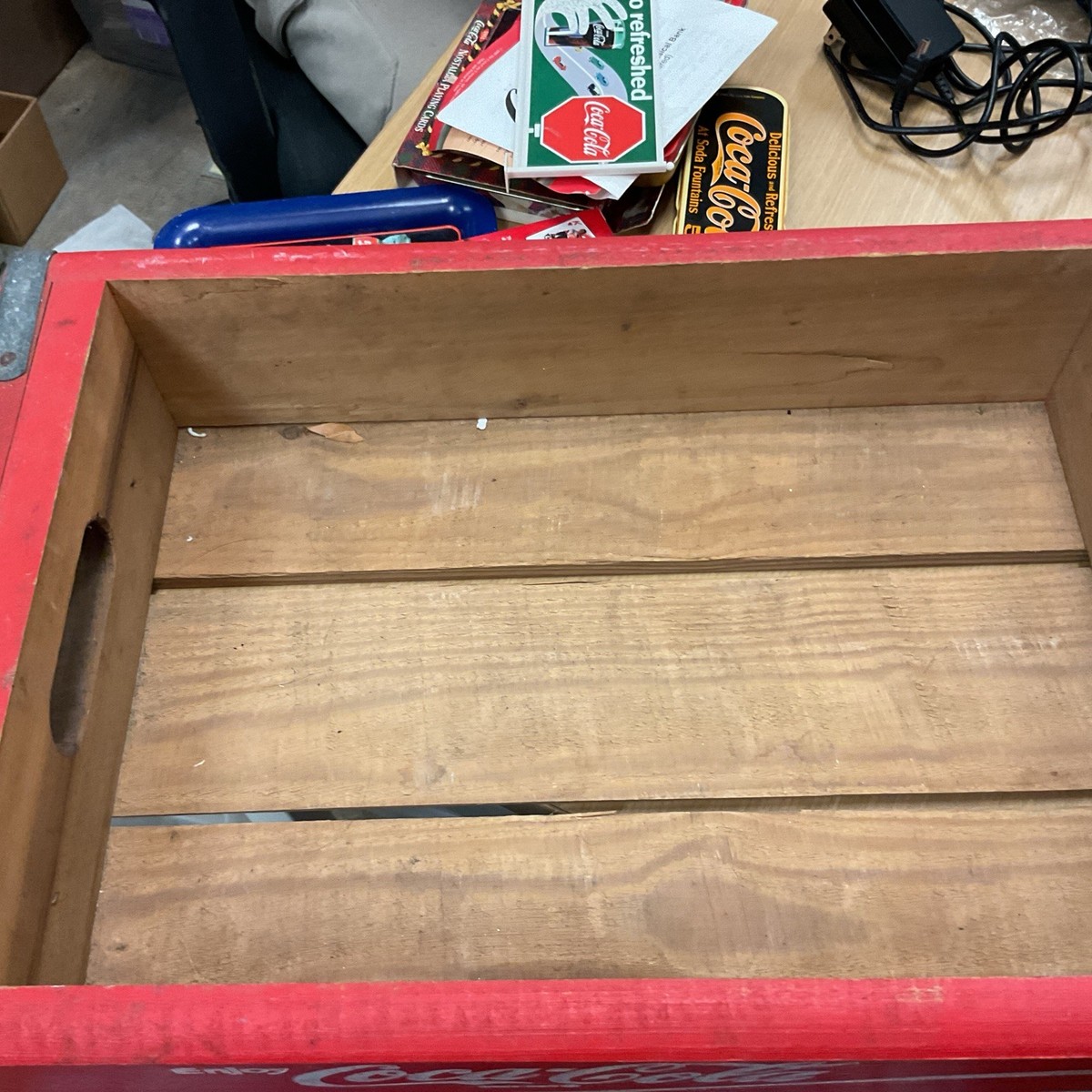 希少　ヴィンテージ　Coca-Cola 木製トレイ Vintage Red & White Coca-cola Wooden Crate Delta | eBay