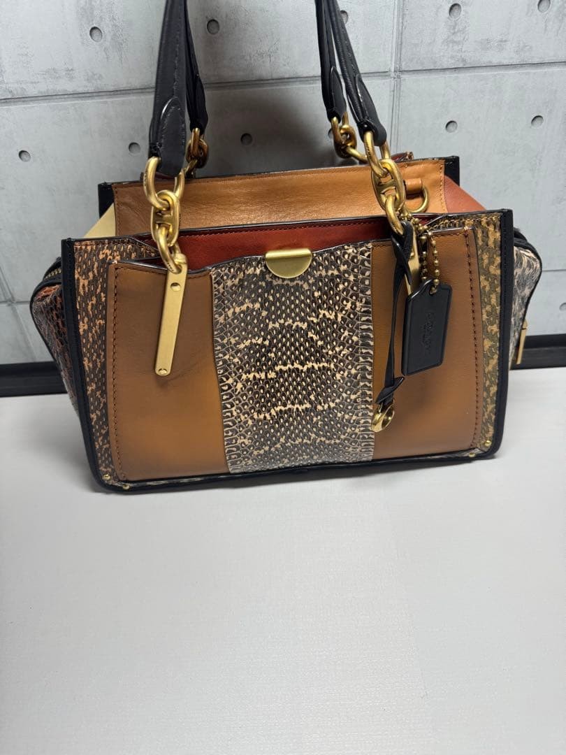 COACH Dreamer Python Snake Pattern Handbag Color … - image 1