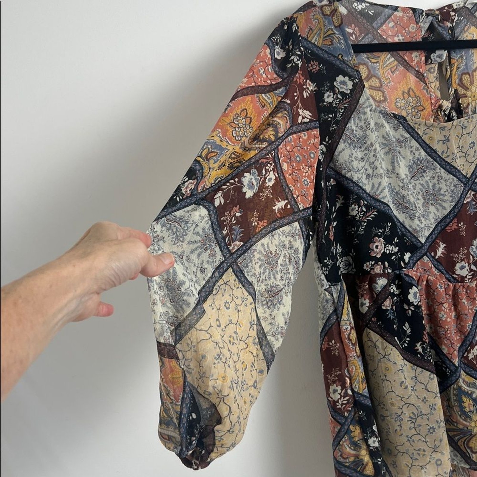 American Eagle Multi Color Patchwork Pattern Tie … - image 6