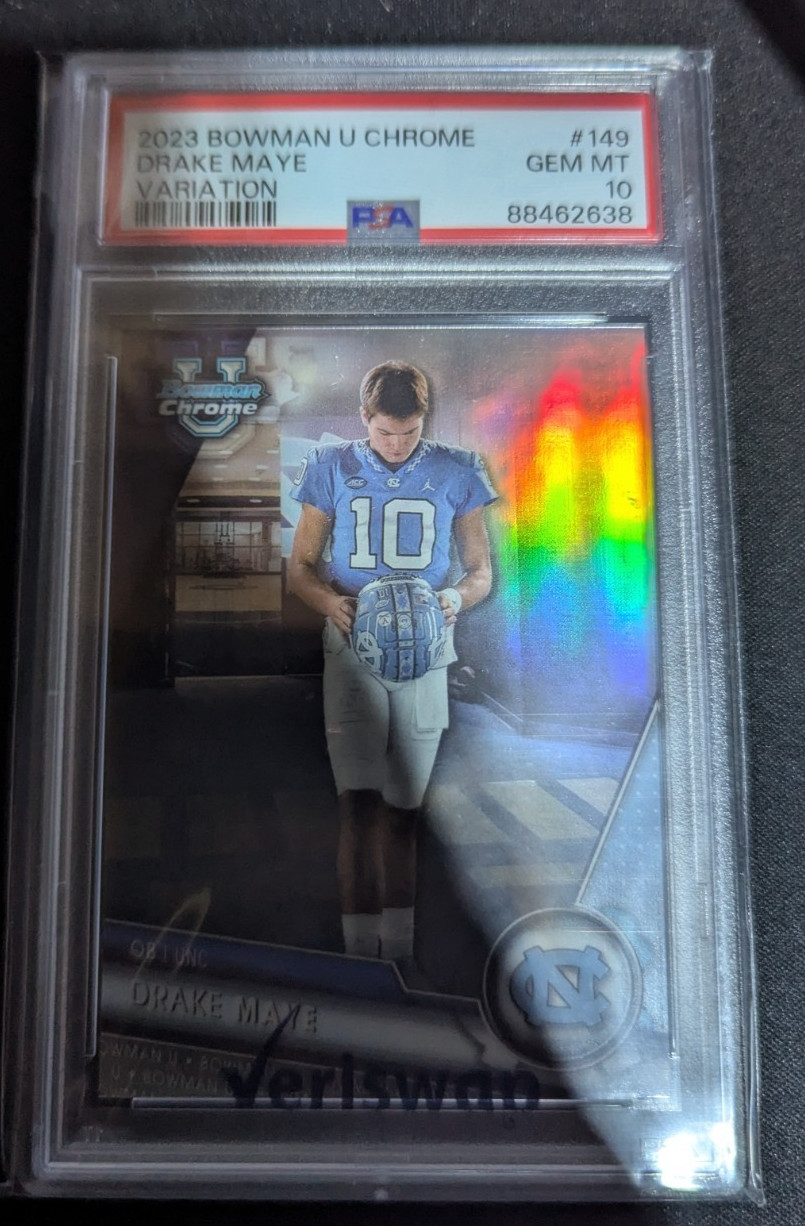 Drake Maye 2023 Bowman U Chrome Variation SP #149 (RARE) PSA 10 Mint Rookie RC
