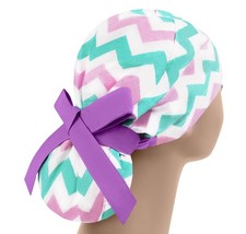Scrub hats, nurse scrub cap, surgical scrub hat, womens scrub caps, zigzag