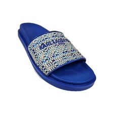New Karl Lagerfeld Paris Hazlet Flat Sandals Blue Womens Size 7.5