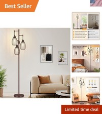 Dimmable Floor Lamp,3x800LM LED Bulbs Included, Farmhouse Industrial Floor Lamp