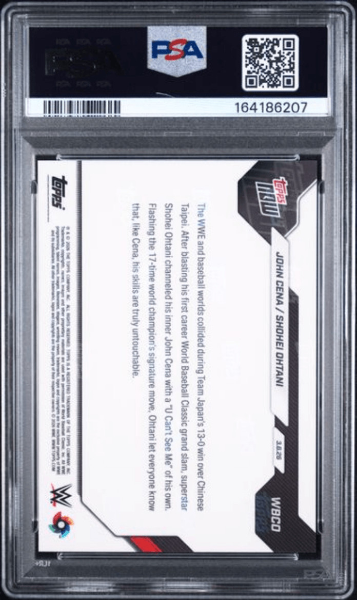 Graded 2026 Topps Now John Cena/Shohei Ohtani #WBCO Baseball Card PSA 9 view 2