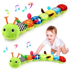 Baby Musical Caterpillar Toys for 0-6 6-12 Months, Infant Tummy Time Toys
