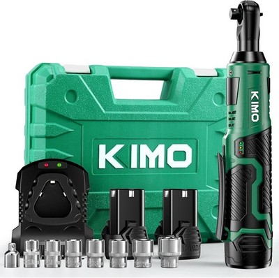 KIMO Cordless Electric Ratchet Wrench Set, 40Ft-lbs, 400RPM, 12V Cordless Rat...