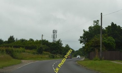 Foto 6x4 Telekommunikationsmast von der B1029 Great Bromley um 2016