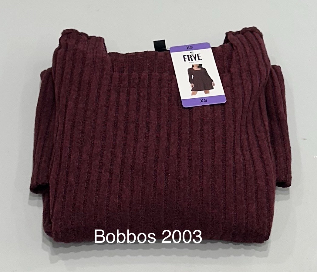 Frye Women's Long Sleeve Ribbed Knit Mini Dress, Dark Red, Size XS