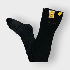 Vintage 50s Polly Hosiery  Black Mercerized Lisle Cotton  Reinf Toe Heel