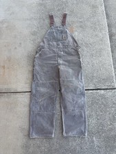 Vintage 90 s Brown Carhartt Double Knee Overalls Size 42x32 USA Made