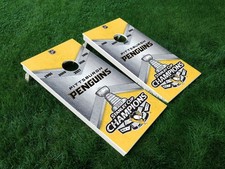 VINYL WRAPS Cornhole Board DECALS Pittsburgh Penguins 05 Stanley Cup Stickers