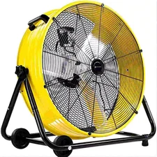 Industrial Fan 24 Inch Heavy Duty Drum 3 Speed 8100 CFM Air Circulation High Vel