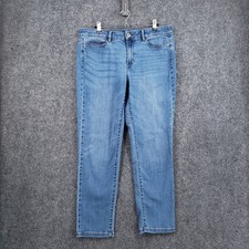 J Jill Boyfriend Jeans Womens 12P Petite Blue Straight Leg Stretch Ankle Denim