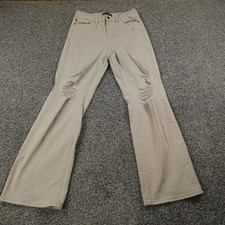 Judy Blue Jeans Womens 13 Beige Denim Trouser Pants High Rise Flare Bell Stretch