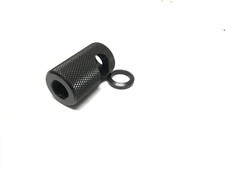 Steel Compact Low Concussion 1/2x36 TPI Muzzle Brake 9mm Knurled Crush Washer