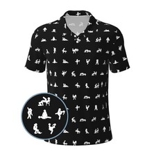 Golf Shirts for Men, Funny Golf Polo Moisture Wicking Dry Fit Short Sleeve
