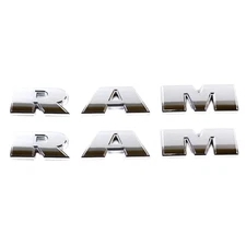 Set of 2 OEM 11-2026 RAM 1500 2500 3500 + Promaster Chrome Door Emblem Nameplate