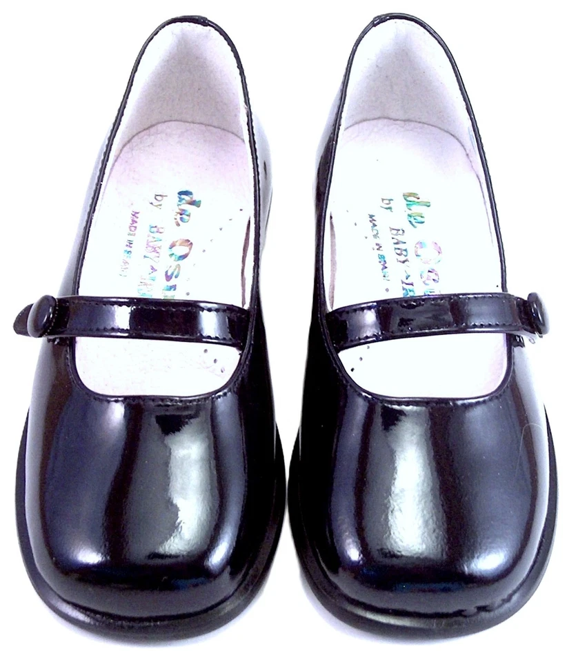 DE OSU -Zapatos de vestir para niñas de charol azul marino con botones -España -Europeos - Talla 7-9 Foto 3 de 4