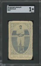 1922 NEILSON'S CHOCOLATE BING MILLER 23 POOR V61 TYPE 1 SGC 1 ATHLETICS