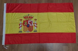 Spain flag, polyester, size 152 x 89 cm/ 59.8 x 35 in, used