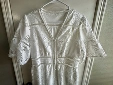 Elegant White Lace Dress Size L Long Dress For A Special Occasion