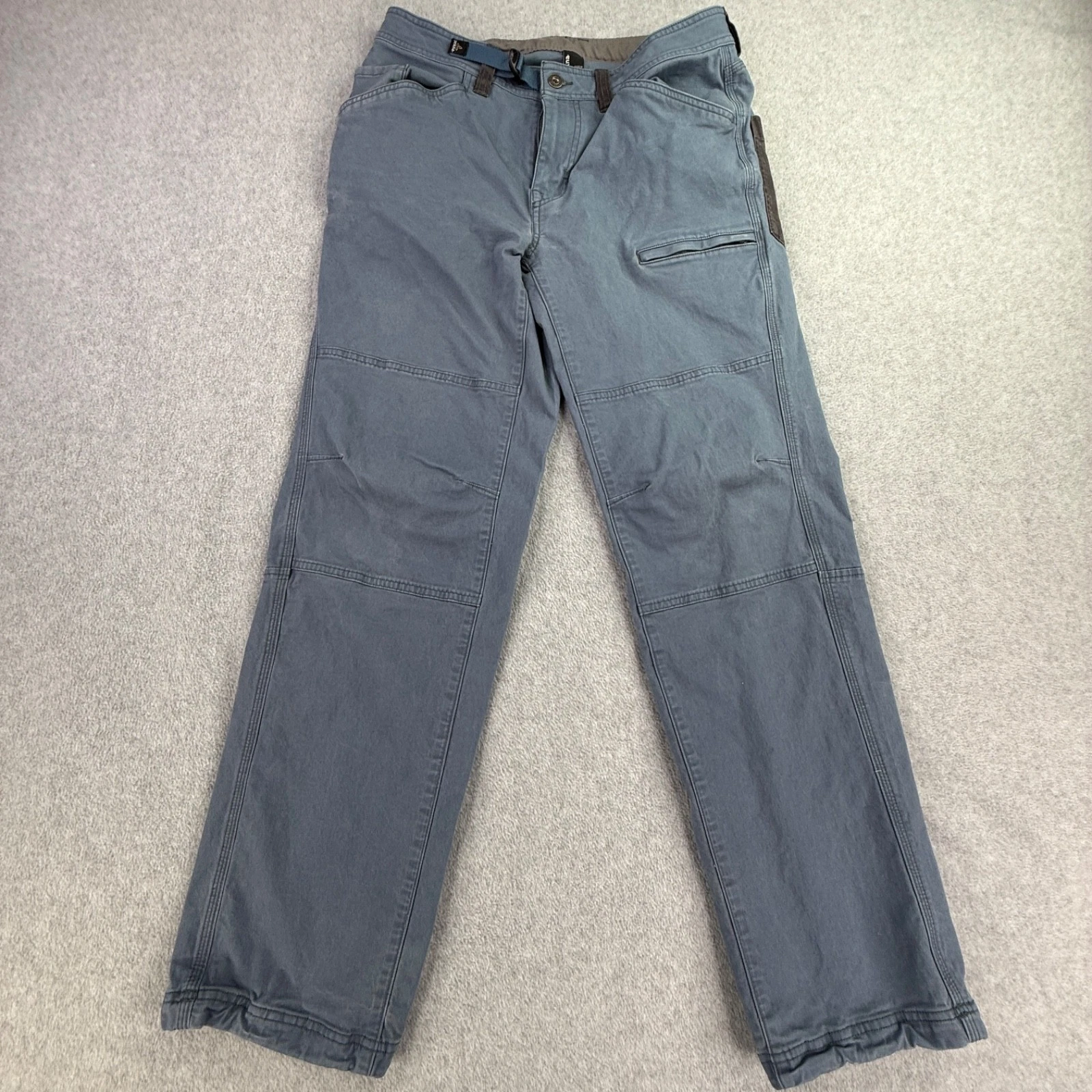 Prana Hiking Pants Mens 34x31 Blue Organic Cotton Stretch Outdoors Climbing