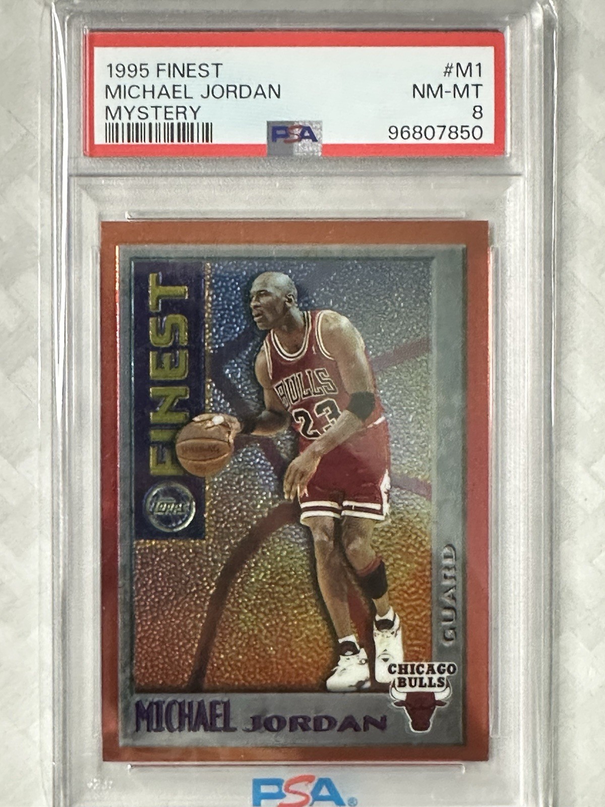 PSA 8 - 1995 Topps Finest Mystery Michael Jordan #M1