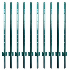 ARIFARO Fence Posts 4 Feet Sturdy Duty Metal Fence Post, Pack of 10, No Dig G...