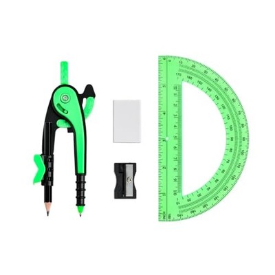 Professional Compass for Geometry Set with 6 Inch Protractor, Dark Green