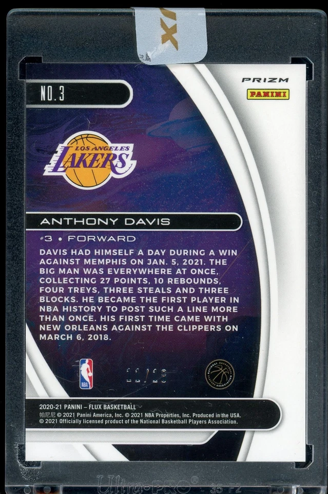 2020-21 Panini Flux ANTHONY DAVIS #3 Gold Scope /18 - Sealed - Image 2 of 2