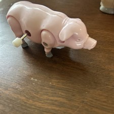 Vintage Wind Up Toy Walking Pig Swine Figurine Farmcore Works Makes Nose Noises