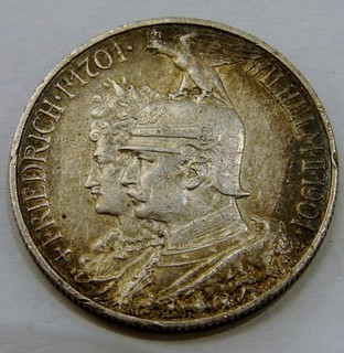 Germany Prussia 1901 Silver 2 Mark KM# 525