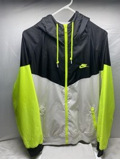 Nike Neon Windbreaker Wind Runner Neon Black White Hoodie Jacket XL